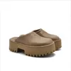 Shoes Slippers Spring Autumn Flat Thick Sole Round Toe Women Solid Lazy Sandals Vacation Leisure Platform Beach Slides