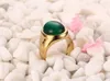 Klusterringar Gröna Emerald Ädelstenar Opal För Män 18k Guld Färg Titan Rostfritt Stål Diamant Fest Smycken Födelsedagspresenter Bijoux Kenn2