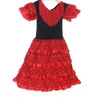 Vestido de dança de desgaste de palco para meninas tradicional espanhol flamenco bebê clássico flamengo estilo cigano saia festival de tourada salão de baile vermelho