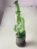 Unikalne szklane szklane bongs w stylu misji wodne rury wodne zielone kolory dopasowanie do szczytu
