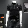 2022 summer new tops mercerized cotton trend printing t-shirts short-sleeved fashion gentlemen casual hair stylist embroidered bottoming shirts