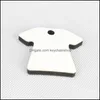 Keychains Fashion Accessories Whole 100Pcs Diy Mdf Double Blank T-Shirt Key Chain Sublimation Wood Ring For Heat Press Transfer Je261A