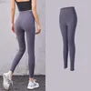 Women's Tracksuits Naked Material Women yoga pants Solid Color Sports Gym Wear Leggings High Waist Elastic Fitness Lady Overall Tights Workout