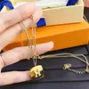 Fashion Women Necklace Choker Chain 18K Gold Plated Stainless Steel Designer Letter Necklaces Pendant Statement Wedding Jewelry Ac264W