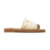 2022 Women Woody Mules Flat Sandals Glaasjes Designer Canvas Slippers Wit Zwart Zeil Dames Fashion Outdoor Strand Slipper schoenen