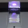 4 LED 조명베이스 빛나는 야간 조명 크리스탈 유리 유리 투명 물체 디스플레이 스탠드 화려한 정사각형 글로리 퍼