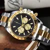 New Watch Automatic Fashion Stainless Steel Ceramic Wristwatches Men Hour Hand Quartz Movement High Quality Metal Strap Waterproof295Q