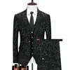 Blazer Pants Vest Men Suits Wedding Dress Floral Print 3 Piece Set Male Luxury Bronzing Blazers Jacka Coat Trousers Waistcoat 220504