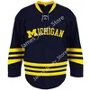 2022 NCAA Custom Michigan Wolverines Stitched Hockey Jersey 31 Strauss Mann 23 Jimmy Lambert 7 Nick Blankenburg 43 Quinn Hughes 14 Josh Norris 10 Will Lockwood Jersey