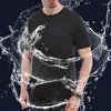 T-shirts pour hommes T-shirt athlétique anti-sale imperméable pour hommes Coupe anti-humidité Séchage rapide Hauts de sport à manches courtes
