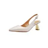 Sandals women's 2022 new women's shoes spring and summer Korean version pointed toe cap toe sleeves heels fashion shoes women G220518