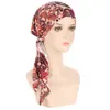 Pre-Tied Women Chemo Inner CapTurban Muslim Hijabs Printed Headscarf Hair Loss Caps Cover Beanies Cancer Femme Hat Headwear Wrap