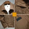 2022 New Spring Autumn Men's Brown Denim Jacket Fashion Casual Cotton Elasticity Slim Fit Jeans Coat Male Brand Clothes Y220803