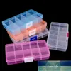 Plastic Organizer Beads Portable Earring Pill Adjustable Storage Transparent Jewelry 10 Slots Box Ring Case Travel Bins