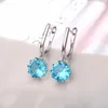 Dangle Lustre Simple Zircon Cubique Boucles D'oreilles Rouge/Bleu/Vert Multicolore CZ Perles Pour Femmes Bijoux HypoallergéniquesDangle Farl22