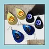 Dangle Chandelier Earrings Jewelry New Halloween Skl Leather For Women Pumpkin Print Drop Earring Wholesale Fast Ship Delivery 2021 Wrql5