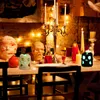 Decorazione per la decorazione del cranio illuminazione luci senza fiamma a led Scheletro Halloween Candela per feste a casa