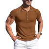 2022 été couleur unie Golf Polos T-shirt pour hommes automne Slim Fit bouton revers à manches courtes décontracté ajustement Polos t-shirts polo8-5