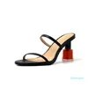 2022-Сандалии Лак для ногтей на каблуке Женские повседневные шлепанцы из натуральной кожи с ремешком без шнуровки