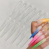 3xl Long Stiletto Acrílico Presione sobre uñas Faltas Clear Artificial Cubierta completa Falsa Falsa Herramientas de manicura de uñas 220630