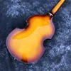 Hofner Sunburst Flame Maple 4 corde Basso elettrico per mancini Hollow Body Vintage CT Violino BB2 Bassi