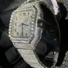 Big diamants pas cher 18k Gold Cubic Zircon montre Missfox Square Mécanique Men039 Luxury Brand Hiphop Full Iced Out Watch 5A Zir7028568