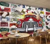 Niestandardowa tapeta 3D Mural salon sypialnia europejska i amerykańska retro tablica rejestracyjna tła Mural Mural