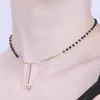Joyas de moda Joyas de moda en blanco y negro Zirconia Collar de gargantilla de oro pendiente