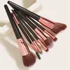 Hot Draagbare 7 Stks Make-up Borstels Sets Cosmetische Borstel Foundation Eyeshadow Eyeliner Make-up Borstel Kits met PU-lederen tas