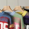 Monmoira Oneck Letterwear Streetwear Brand Swatters Autumn Casual frędzle przycięte pullover CWS0359 220815