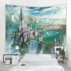 Castelo tapeçaria linda sonho boêmio hippie parede de montagem em montagem sala de estar decoração de dormitório J220804