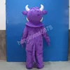 cute Purple Niu Mascot Costumes High quality Cartoon Character Outfit Suit Halloween Adults Size Birthday Party Outdoor Festival Dress