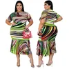 Robes de grande taille 4xl vêtements superposés 5xl Floral arriver femmes à volants épaules dénudées Maxi DressPlus