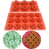 3D siliconen gebakvormen ovaalvormige siliconen chocolade schimmel bakpan handgemaakte zeepvorm donut lade muffin cups cake mold 220517