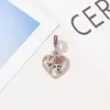 Passend für Original-Pandora-Armbänder. 20 Stück Silber-Charms, Perlen, Herz, Liebe, Kristall, Silber-Charm-Perlen für Frauen, DIY-europäische Halsketten-Schmuck