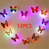 LED Wall Stickers Colorful Changing Butterfly Glowing Decals Night Light Lamp Home Decor DIY Living Room Sticker 220607