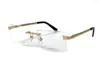 New selling eyeglasses 0167 frameless 18k frames gold-plated ultra-light square rimless optical glasses men business style eyewear2155