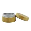 Garrafas cosméticas naturais de bambu face jarros de creme corporal alumínio 50g garrafa de armazenamento biodegradável