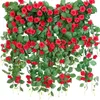 Decorative Flowers & Wreaths 88cm Artificial Rose Vine Fake Flower Rattan DIY Decoration Indoor Living Room Wall Hanging Plastic Baske