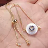 Charm Bracelets Deep Blue Mint White Fuchsia Snowflake Flower Wreath Coin Pearl Beads Connector Thin Gold Link For WomanCharm