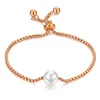 Charm Armband Kurshuni 2022 Silver Rose Gold Color Rostfritt stål Pearl Box Chain Links Bangles For Women Jewelry Accessories Kent22