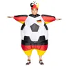 Fotbollsklubbfesttillbehör Uppblåsbar kostym för fotbollsfläkt Blow Up Soccer Costume Halloween Julförsörjning
