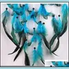 Kunst- en ambachten kunst geschenken Home Garden Handgemaakte Dream Catcher Wind Chime Net natuurlijke veer Make Murnishing Ornament Decorate Blue Wall
