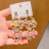 Dangle & Chandelier Berautiful Colorful Zircon Flowers Dangle Earrings for Women Fashion Geometry Heart Long Drop Earring