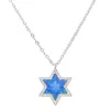 Chains Fashion Gold Silver Color Blue Fire Opal Star Pendant Necklace High QualityChains