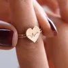 Ins Fashion 18k Gold Broken Heart Band Rings Brass Material Love Hearts Finger Ring Women Couple Jewelry Bulk