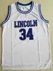 Film Lincoln Jesus Shuttlesworth Jerseys 34 män basket Big State Han fick Game Blue White Team Away University för sportfans andas skjorta god kvalitet