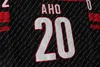 20 Sebastian Aho 저지 88 Brent Burns 67 Max Pacioretty 37 Andrei Svechnikov 11 Staal 31 Frederik Andersen Teuvo Teravainen 하키 유니폼 블랙 레드 화이트 스티치