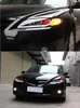 Luz LED de circulación diaria para coche, conjunto de faros delanteros para Mazda 6, 2004-2012, DRL, señal de giro dinámica, lente de proyector Demon Eye