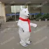 Halloween blanc ours polaire mascotte Costume Top qualité dessin animé Anime thème personnage adultes taille noël publicité extérieure tenue costume